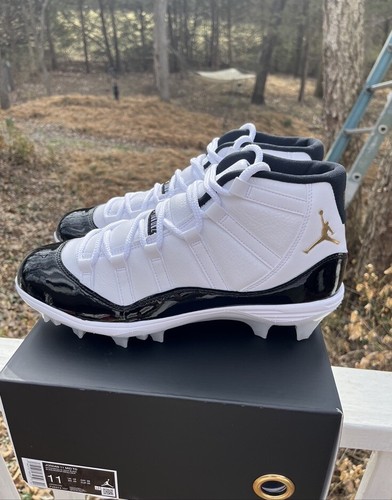 gold jordan 11 cleats